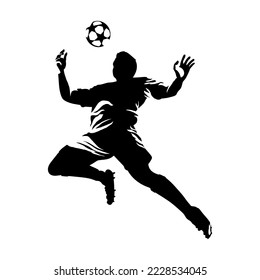 Silhouette black soccer player isolated on white background illustration vector.