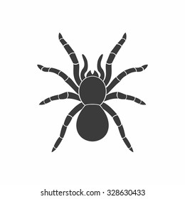 Silhouette Black Spider Icon in flat style. Vector Illustration