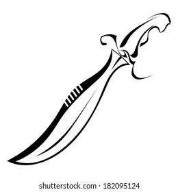 Silhouette of a black sword