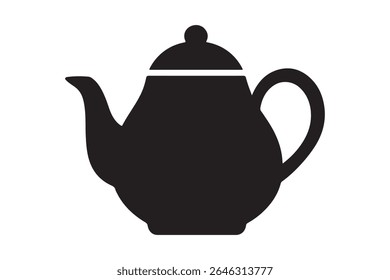 Silhueta de um bule preto com uma alça e um bico