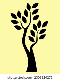 silhouette of a  black tree