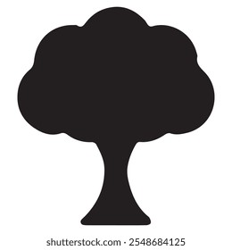 Silhouette black tree vector art illustration