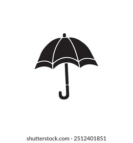 silhueta preto guarda-chuva ícone estilo