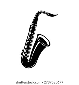 Silhouette Black Vector Sax Instrument Music Icon