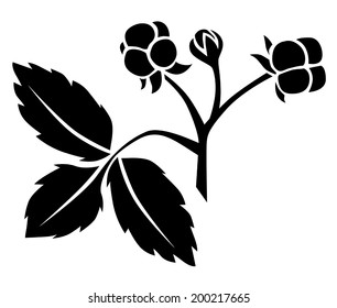 Silhouette black and white image of stone berries