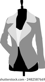 Silhouette black and white jacket in mannequin