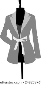 Silhouette black and white jacket in mannequin