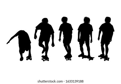 silhouette black and white of man playing skateboard