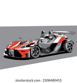 silhouette black white and orange exotics car vector. this image suitable for automotive, future, race, community, event and logo.