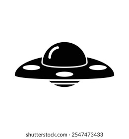 silhouette Black and White UFO Silhouette Vector Design Minimalist Sci-Fi Art