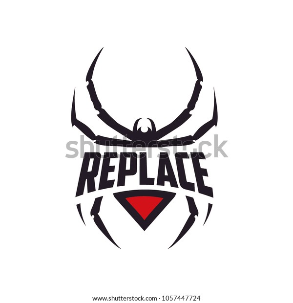 Silhouette Black Widow Spider Insect Arthropod Emblem\
Sport logo design 