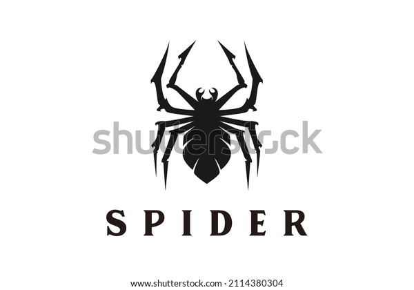 Silhouette Black Widow Spider Insect Arthropod\
Emblem Sport logo\
design\

