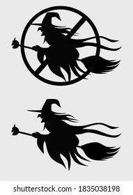 Silhouette The Black Witch Desain Vector