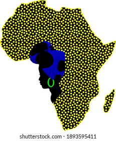 Silhouette of a black woman with Africa A background