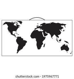 Карта мира силуэт черный. Silhouette black world map. Vector drawing.