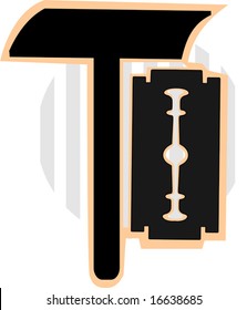 silhouette of a blade and razor	