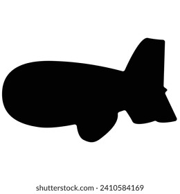 A silhouette of a blimp