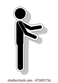 silhouette blind person isolated icon vector illustration design