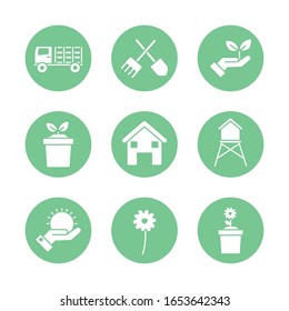 silhouette block style icon set design, agronomy farm lifestyle agriculture harvest rural farming and country theme Vector illustration
