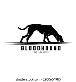 Silhouette bloodhound tracking scents logo design vector illustration