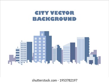 silhouette blue city building in flat illustration vector, urban cityscape design for background
