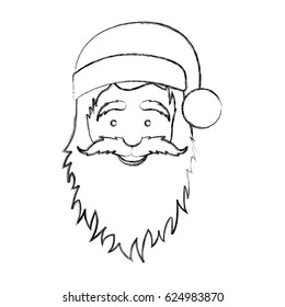 silhouette blurred face cartoon santa claus portrait icon vector illustration
