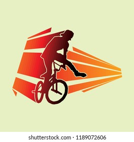 silhouette of bmx bike sport