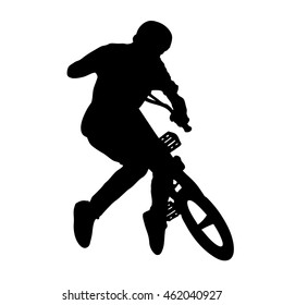 Silhouette of bmx cyclist. Vector illustration