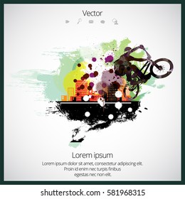 Silhouette of bmx rider