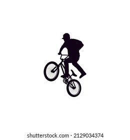 silhouette of bmx rider. Vector illustration template design 