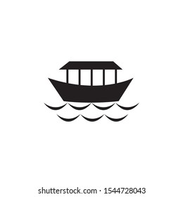 silhouette of a boat, black vector icon white background 