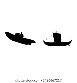 The silhouette of a boat, gracefully navigating the water, evokes a sense of freedom and adventure, while also embodying the beauty and serenity of life on the open sea.