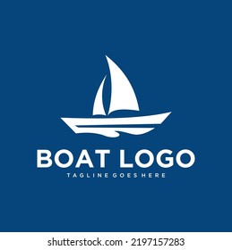 Silhouette Boat Logo Design Vector