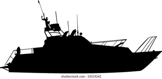 Silhouette of boat (yacht)