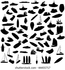 Silhouette of boats