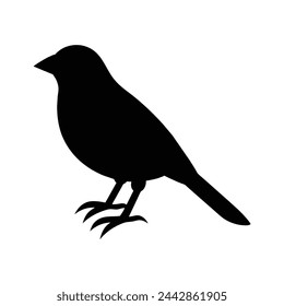 silhouette of a bobolink bird on white