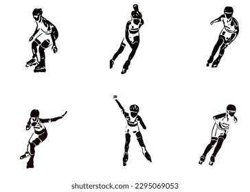 silhouette of the body of a person who is skating