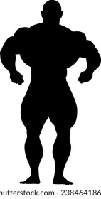 silhouette of a bodybuilder big back