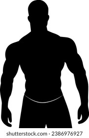 silhouette of a bodybuilder gym logo