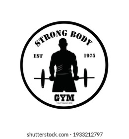 Silhouette of a bodybuilder. gym logo vector
