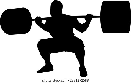 silhouette of a bodybuilder lifting weight