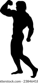 silhouette of a bodybuilder logo design