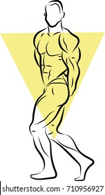 silhouette bodybuilder, logotype