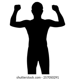 silhouette bodybuilder, vector format