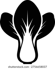 silhouette bok choy vegetable icon fresh organic food vector design