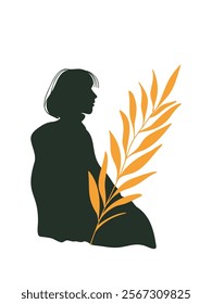 silhouette in bold colors, color vector illustration