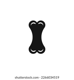 silhouette of bone vector logo icon. Abstract vector graphics simple elegant flat illustration style.