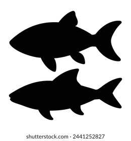 silhouette of bonefish on white