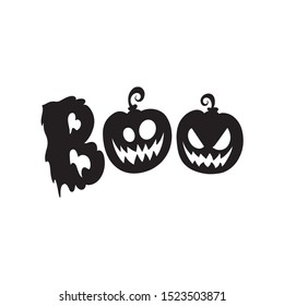 Silhouette of BOO Typeface - Halloween vector illustration