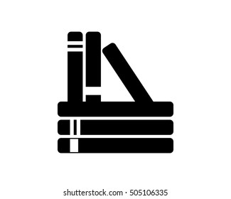 silhouette book novel author bookstore knowledge encyclopedia document image vector icon logo